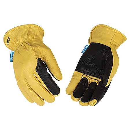 Kinco Water Resistant Drivers Gloves, Buffalo Leather, Yellow, XL 1 PR 387P-XL